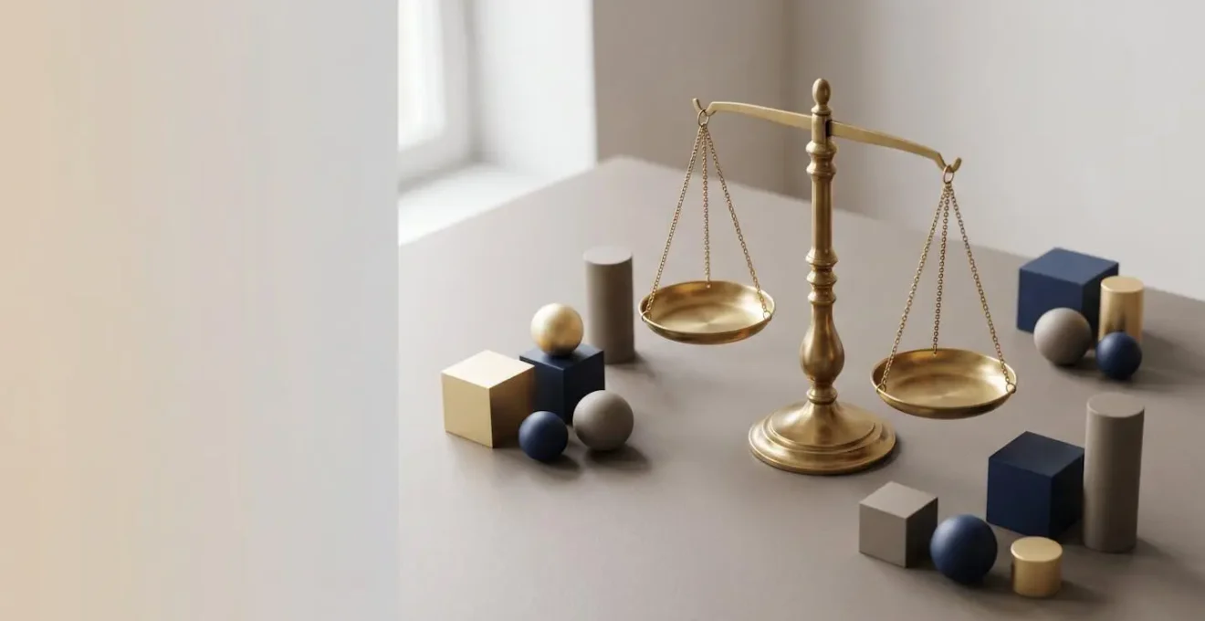 Composition éditoriale symbolisant l'analyse patrimoniale avant un investissement majeur