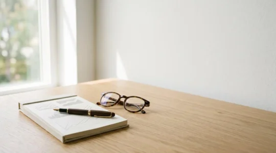 Planification financière pour la retraite avec documents et calculatrices sur un bureau